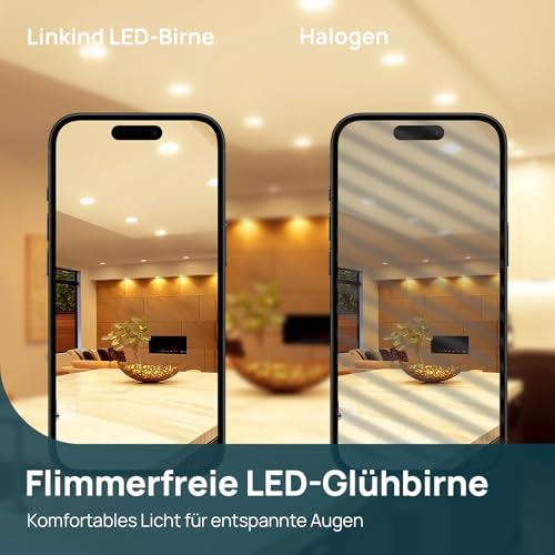 Linkind GU5.3 MR16 LED 5W Lamp 12 V, 50 Watt Replaced, 2700 K Warm White 36° Beam Angle LED Spot MR16, 520 Lm AC/DC 12 Volt Bulb, Not Dimmable, Pack of 5