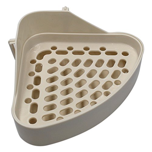 M-Aimee Triangle Potty Trainer Corner Litter Bedding Box Pet Pan for Small Animal/rabbit/guinea Pig/galesaur/hamster/ferret (White)