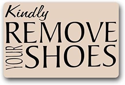 SYF Custom Machine-washable Door Mat Kindly Remove Your Shoes Indoor/Outdoor Doormat 23.6"x15.7"