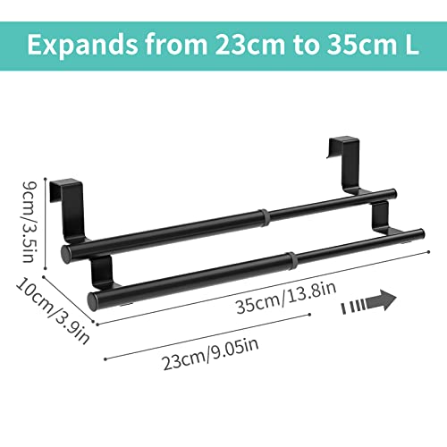 HapiRm Over The Door Towel Rack, Expandable Double Towel Holder for