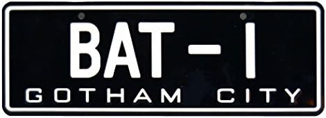Celebrity Machines Batman | 1966 BAT-1 | Metal Stamped License Plate