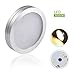 S&G Set of 3 LED Puck Lights 3000K Warm White Under Counter Lighting 510lm Under Cabinet Lighting Total of 6W with Switch Control LED Kitchen Lighting Closet Lights