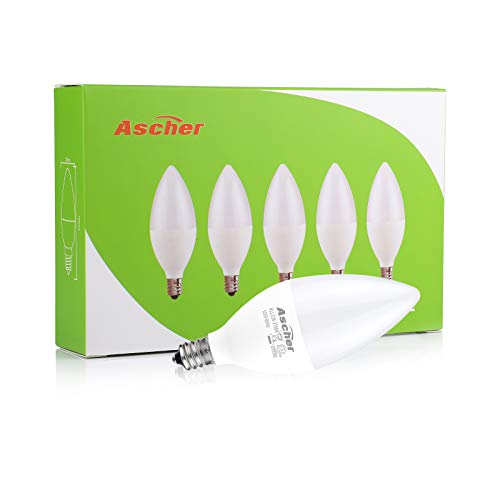 Ascher Classic E12 LED Candelabra Light Bulbs, Equivalent 60W, 550