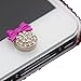 GBSELL 3D Crystal Bling Bow Diamond Home Button Sticker For iPhone iPad (Hot Pink)
