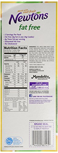Newtons Fig Fat Free Cookies Snack Pack, 12 Count