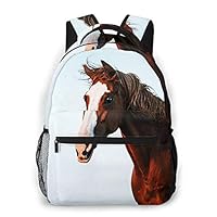 Travel Laptop Backpack Casual Backpack Equestrian Lover Horse, Anti Theft Durable Computer Bag, Water Resistant College School Bag for Women Men Fits 14 Inch Notebook