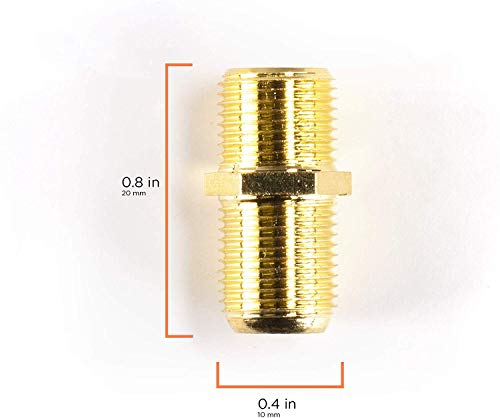 THE CIMPLE CO - Gold Cable Extension Coupler | 4 Pack | Connects Two Coaxial Video Cables, for Coax F81 (Female to Female) 3GHz Satellite, Cable TV, and Cable Internet Rated - Thumbnail 6