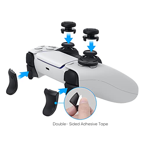 Accessories Kit Bundle for PS5 Compatible with DualSense Controller, MENEEA Thumb Grips Sticks