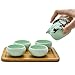 June Fox 8 Pcs Portable Travel Tea Set Vintage Chinese/Japanese Style Porcelain Handmade Kung Fu Tea Set with a Travel Bag (4 Cups)
