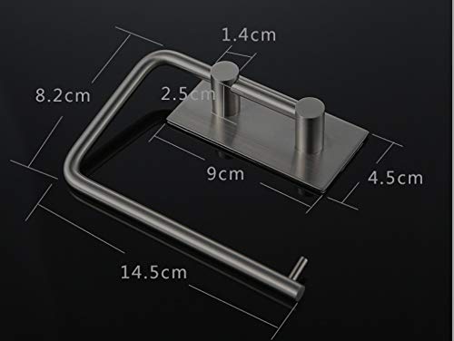 Toilettenpapierhalter für Badezimmer & Küche - Edelstahl Rostfrei, Gebürstetes Finish - Schwenkbarer Arm - Papierhalter Selbstklebend Kein Bohren Kein Werkzeug