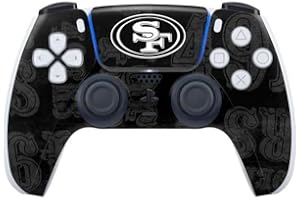 Skinit Decal Gaming skin compatible with PS5 Controller - Officially Licensed NFL San Franciso 49ers Black & White Design