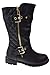 JJF Shoes Mango-31 Kids Black Round Toe Military Lace Up Knit Ankle Cuff Low Heel Combat Boots-13
