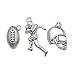Youdiyla 60PCS Football Theme Charms Collection - Mixed Antique Silver Rugby Player Helmet Metal Alloy Pendants for Jewelry Making DIY Findings (M131)