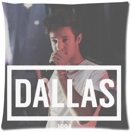 JudyArtOnlineStore Cotton Linen Decorative Throw Pillow Case Cushion Cover Cameron Dallas 18 X 18 inches