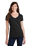 Ladies 4.5oz Soft Cotton Lightweight V-Neck T-Shirts in Sizes XS-4XL