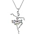 Adecco LLC Little Girl Necklace Dancer Ballet Recital Gift Ballerina Dance Necklaces Teen Girls Jewelry 16 inches