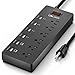 Power Strip,QOLIXM Surge Protector with 6 AC Outlets & 6 USB Charging Ports,1625W/13A,6 Feet Long Extension Cord for Multiple Devices Smartphone Tablet Laptop Computer