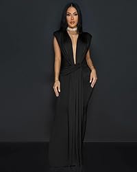 Memoriesea Women's Elegant Sleeveless Deep V Neck