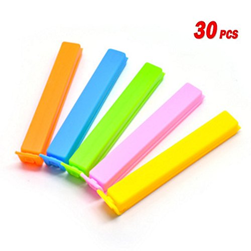 30 Pcs Food Clips Bag Sealing Clips, 4.4 Inches Multi-colors Bag Fresh-Keeping Clamp Sealer For Kitchen, Assorted Color