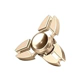Malloom EDC Tri Fidget Spinner High Speed Stainless Steel Bearing Focus Anxiety Relief Toys (Gold)