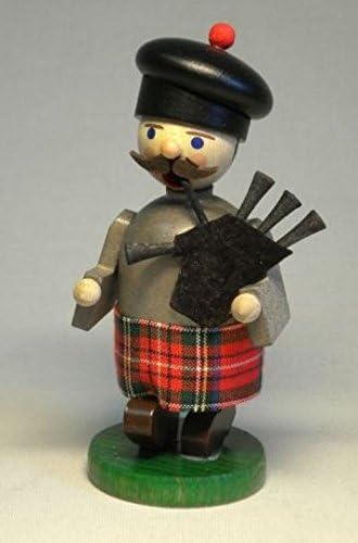 Pinnacle Peak Trading Company Scottish Man with Bagpipes German Wood Christmas Incense Smoker