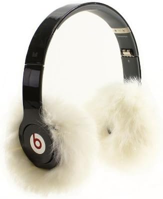 EarMuffies - fur earmuff covers for headphones - LARGE Rabbit White (Fits Beats Beats Studio/Executive and other popular headphones)