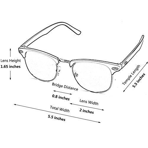 GQUEEN Clubmaster Horn Rimmed Half Frame Polarized Sunglasses GQO6