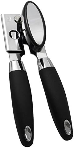 Solula Professional Stainless Steel Manual Can Opener,Long Handles for Saving Effort, Black