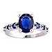 Psiroy 2 Carat Blue Sapphire Birthstone Engagement Ring for Women