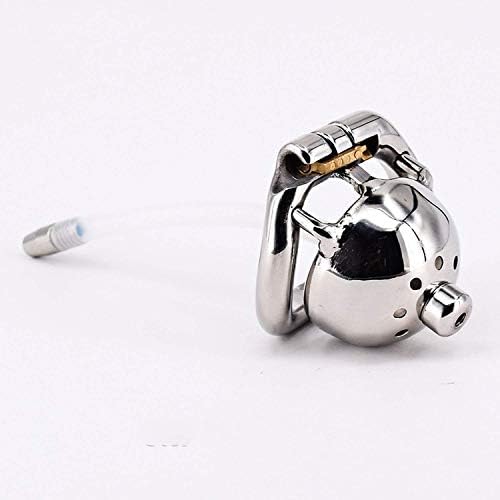 qytaz shirts Male Stainless Steel 1.3" Super Small Male Chāstity Cage Metal Pêňís Locked in Chāstity Belt Device Men Cock Cage Urethral Stretcher Catheter,50mm