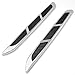 2x JDM Style Custom Chrome Plated & Black Decorative Air Flow Intake Turbo Bonnet Hood Side Vent Cover 3M Self-adhesive Stick On For Car SUV Sedan Coupe