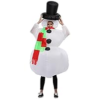 Qshine Christmas Inflatable Snowman Cosplay Costume Party Fancy Dress Blow Up Body Suit Jumpsuit