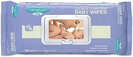 Lanisinoh Clean and Conditioning Cloth Baby Wipes 80 Count (4 Pack)