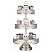 Victoria Collection Champagne 3 Tier Cupcake Stand, Round Metal Dessert Wedding Party Display Tower with Reversible Plates