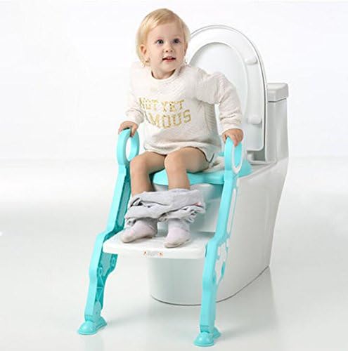 Potty Training Aids Children's Toilet, Baby Toilet Folding Ladder Chair, Children's Toilet To Increase The Toilet Seat (toilet Ladder) childrenfrogurinal ( Color : Blue )