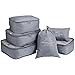 LANGRIA Foldable Packing Cubes Set for Travel Luggage Suitcase Bag Organizers for Underwear Shirts Trousers Shoes Toiletry for Business Trips Backpackers Adults and Children