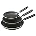 Farberware 21047 Triple Pack Nonstick Frying Pan Set / Fry Pan Set / Skillet Set - 8 Inch, 10 Inch, and 11 Inch, Gray