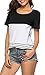 KATEKATECAT Womens Shirts Short Sleeve T Shirt Round Neck Striped Color Block Casual Blouse Tees