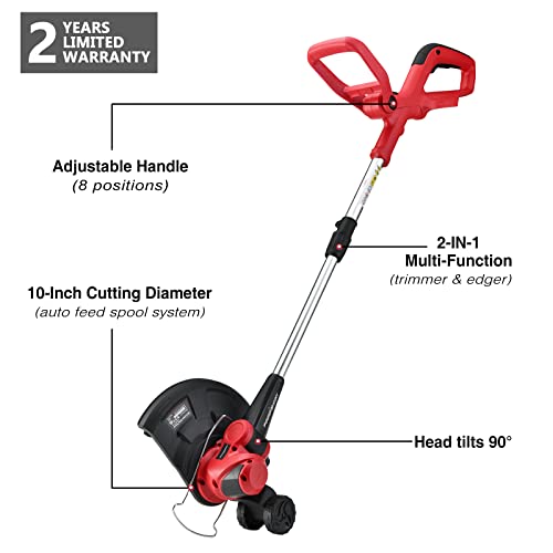 PowerSmart Cordless String Trimmer & Edger PS76110AV210 Inch Weed