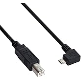 chenyang Micro USB to Printer Cable,Micro USB OTG 90 Degree Right Angled to USB Type B Printer Scanner Hard Disk Cable 30cm
