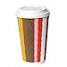 Ilyapa 50 Pack - 16 oz To Go Coffee Cups with Lids - Disposable, Insulated & Recyclable Multicolor Ripple Paper Coffee Cups