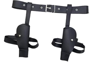 Baoblaze Cowboy Cosplay Costume Belt with Twin Slots Role Play Prop for Vintage Events Fit 48-102cm Waist