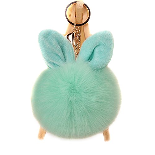 Ursfur artificial rabbit fur ball keychain ear pom key chain ring…