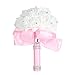 Febou Wedding Bouquet, Bigger Size Pink Bridesmaid Bouquet Bridal Bouquet with Crystals Soft Ribbons, Artificial Rose Flowers for Wedding, Party and Church (Pink Bigger Size)
