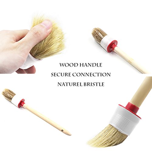 URlighting Detail Brush Set - Boar Hair Brush Tool (Set of 6), Car Auto Vehicle Cleaning & Paint Brush with Wood Handle for Cleaning Wheels, Dashboard, Interior, Exterior, Leather, Air Vents, Emblems - Thumbnail 3