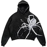 Qualitup Unisex Hellstar/Spider Horror Hoodie Dark Streetwear Gothic Punk High Street Fashion Halloween Must-Have