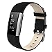 Mkeke Fitbit Charge 2 Bands, Premium Vintage Genuine Leather Replacement Wristbands Adjustable Sport Strap for Fitbit Charge 2 Smartwatch Fitness Wristband(Black/Brown)