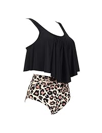 MOSHENGQI Traje de baño de cintura alta con volantes para dama Traje de baño con volantes