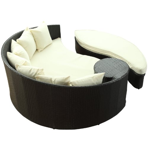 Modway Taiji Outdoor Patio Daybed in Espresso White - Thumbnail 3