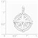 JewelryWeb 925 Sterling Silver Satin Polished Compass Charm 20mm Pendant Necklace for Women